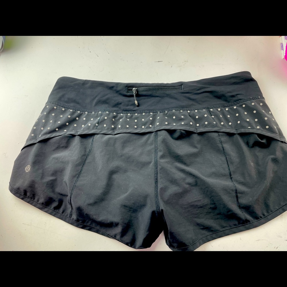Lululemon 8 black reflective speed shorts